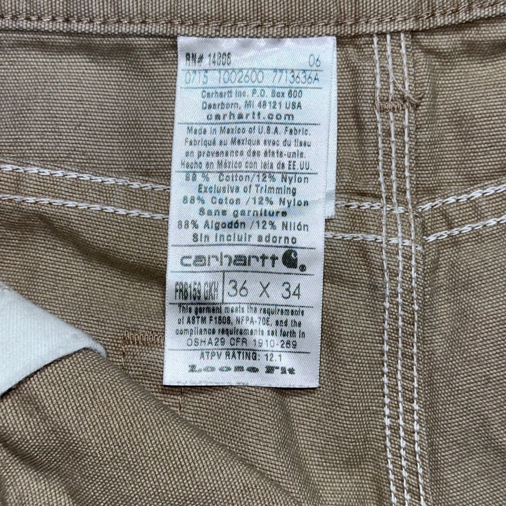 Carhartt FR Flame Resistant Cargo Pants Tan Men's 36x34 Workwear NFPA 2112 - Picture 3 of 9